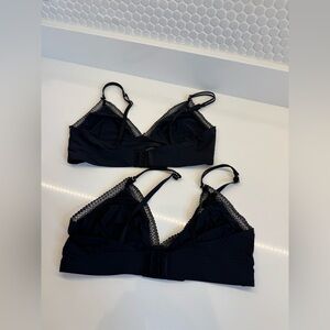 Set of (2) Soma Geo Lace Bralettes in black size Medium